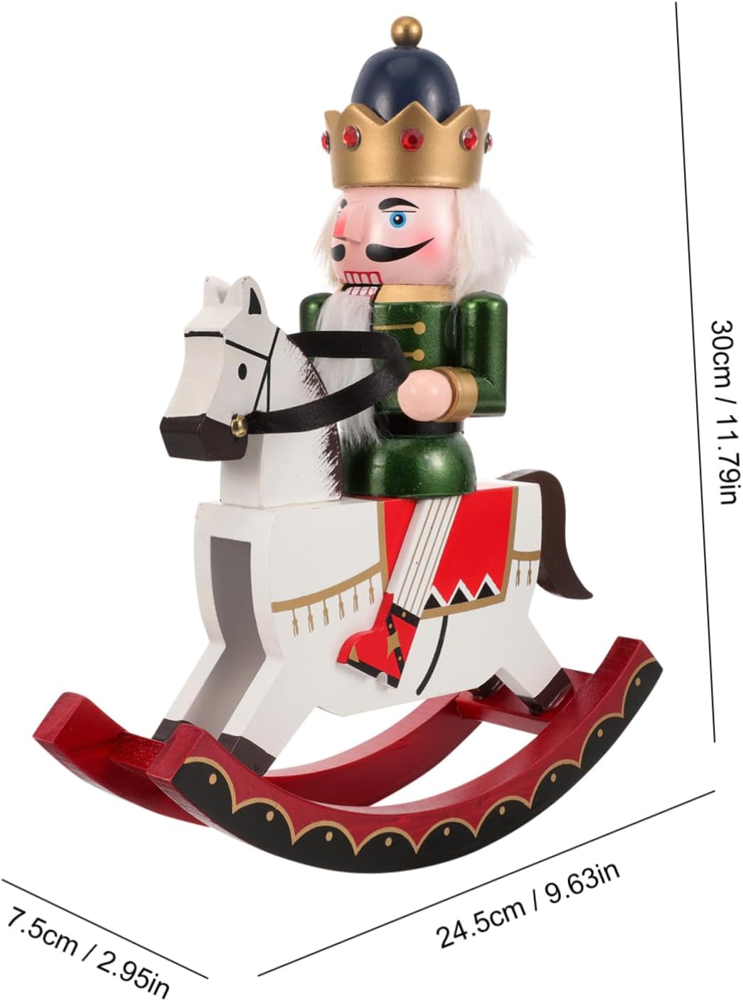 Kichvoe Wooden Nutcracker Soldier Figurine Green Traditional Christmas Decor Home Ornament Festive Nutcracker Craft for Desk Cabinet Party Favors and Holiday Display