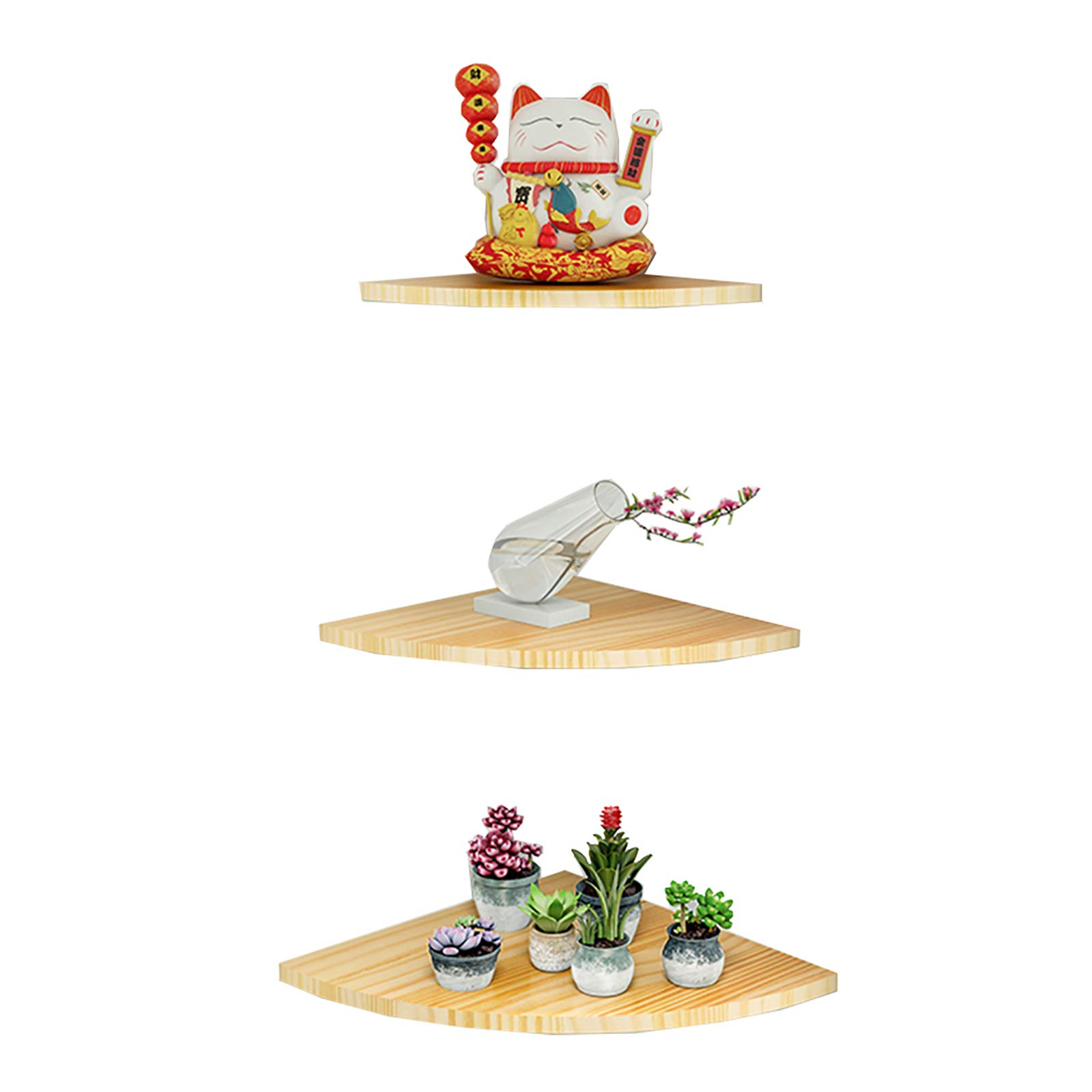 Étagère d'angle murale flottante pour sublimer la décoration du salon et y poser vos plantes