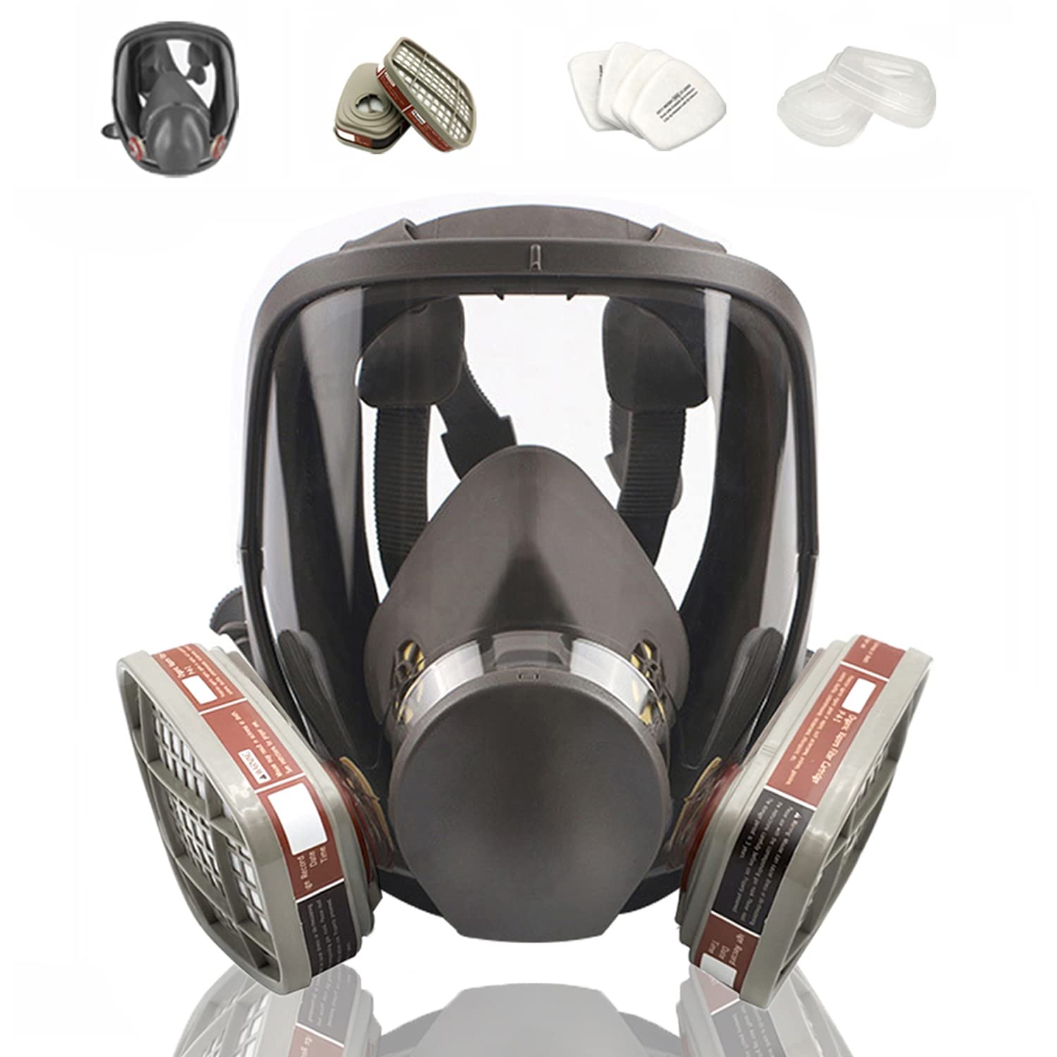 Reusable Full Facepiece, Full Face Cover Protection from Dust and Organic Vapors, Perfect for Paint, Sanding, Polishing, Spraying and Other Work