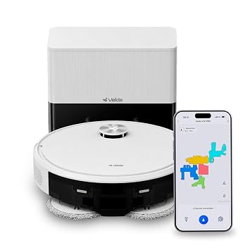 V50 PRO Robot Vacuum and Mop, 10,000Pa Suction, Self-Emptying Base, 360 LiDAR Navigation, Dual Rotating Mops, App/Alexa/Google Control, Ideal for Pet Hair, Carpet & Hard Floors