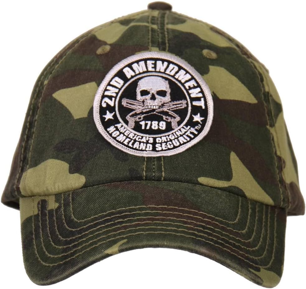 Hot Leathers GSH3001 2nd Amendment Washed Camo Ball Cap