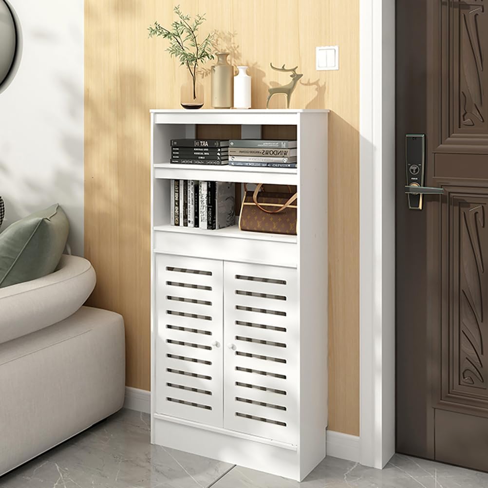 Cubierta de radiador para armario, moderna cubierta de calefacción de madera con 2 puertas, estante de almacenamiento para el pasillo del hogar, 60 x 120 cm