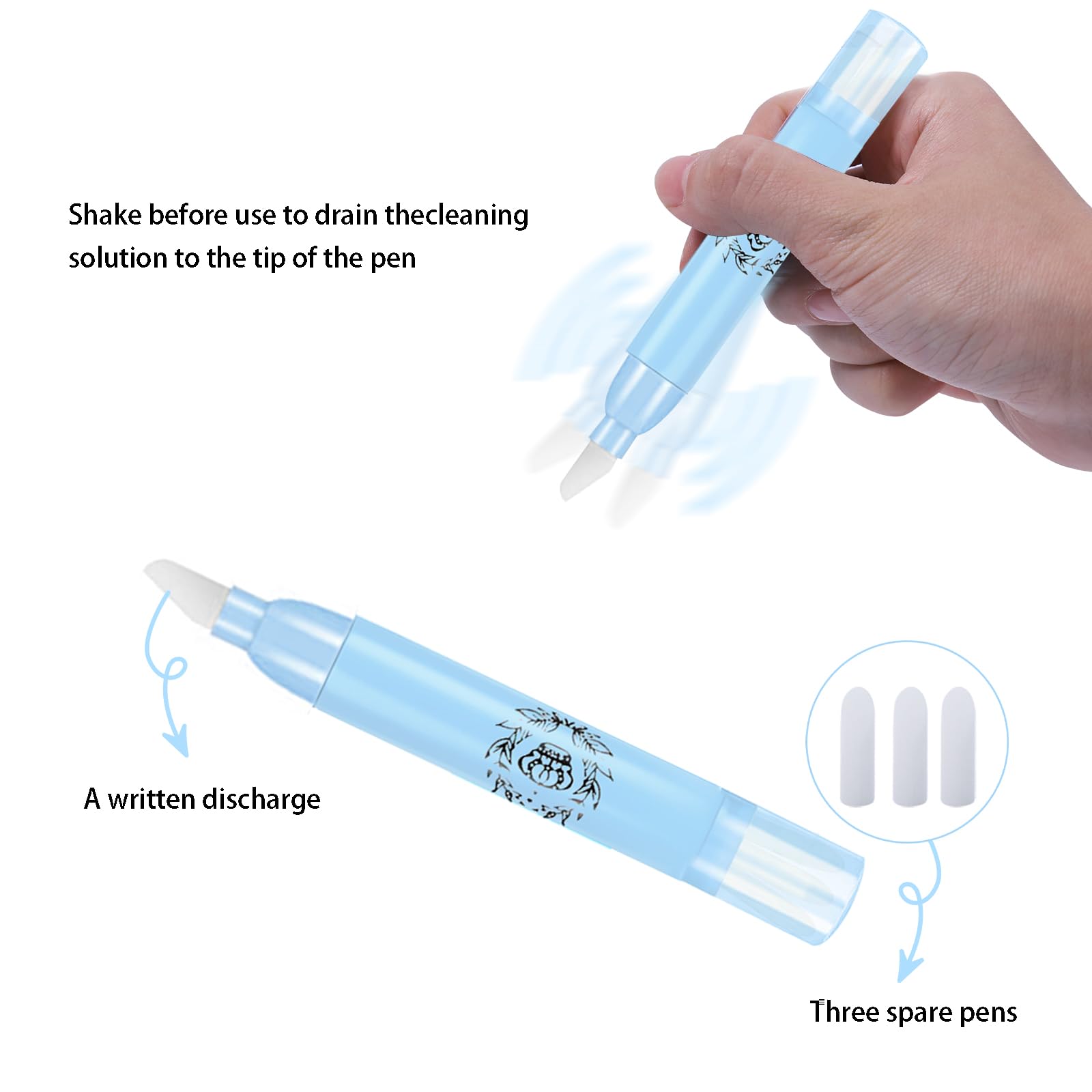 3 Pezzi Penna Correttore Smalto con 9 Punte di Ricambio Rimozione Smalto per Unghie Senza Solvente, Nail Remover Correzione Pen, Pennello Correggi Smalto per Unghie