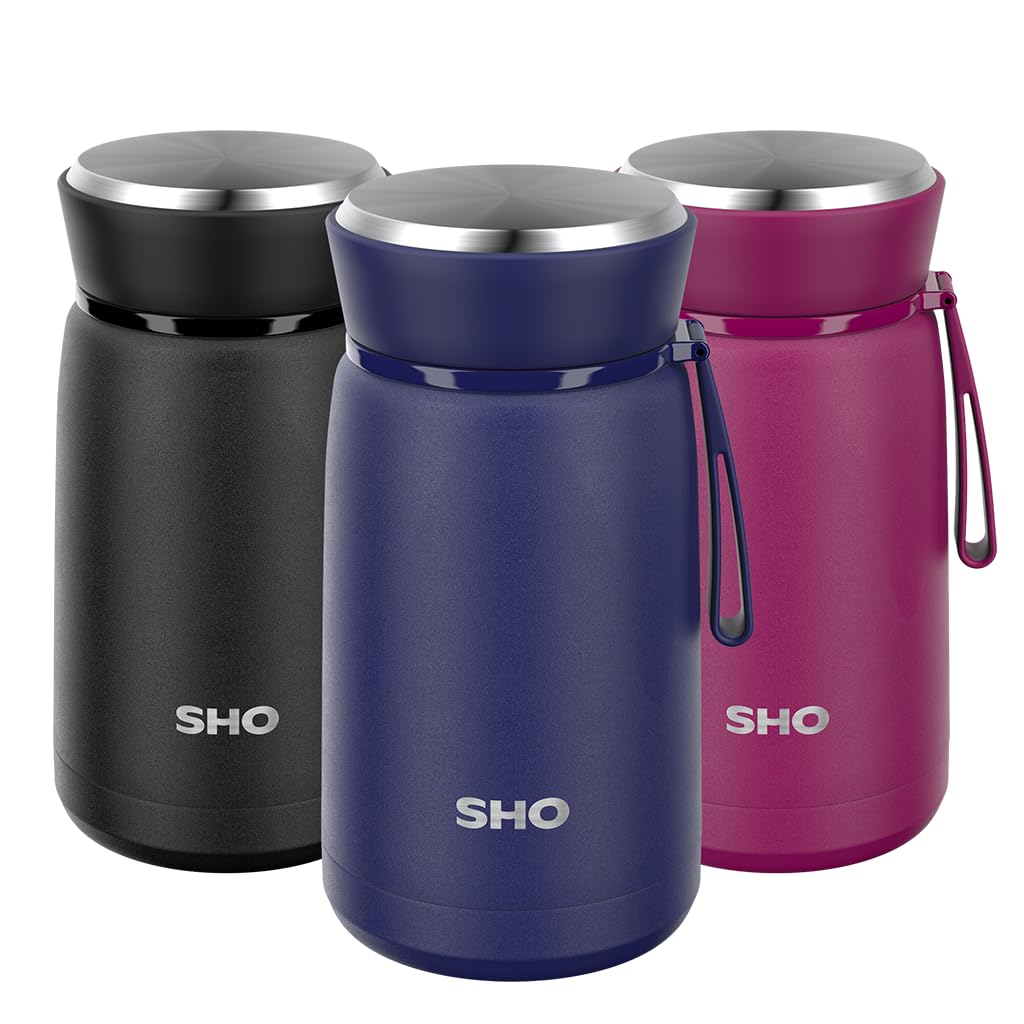 SHO Food Flask - Vacuum Insulated, Double Walled Stainless Steel Food Flask & Food Container - 10 Hours Hot & 20 Hours Cold - 530ml 800ml - BPA Free (Midnight Blue, 800ml) — image 1