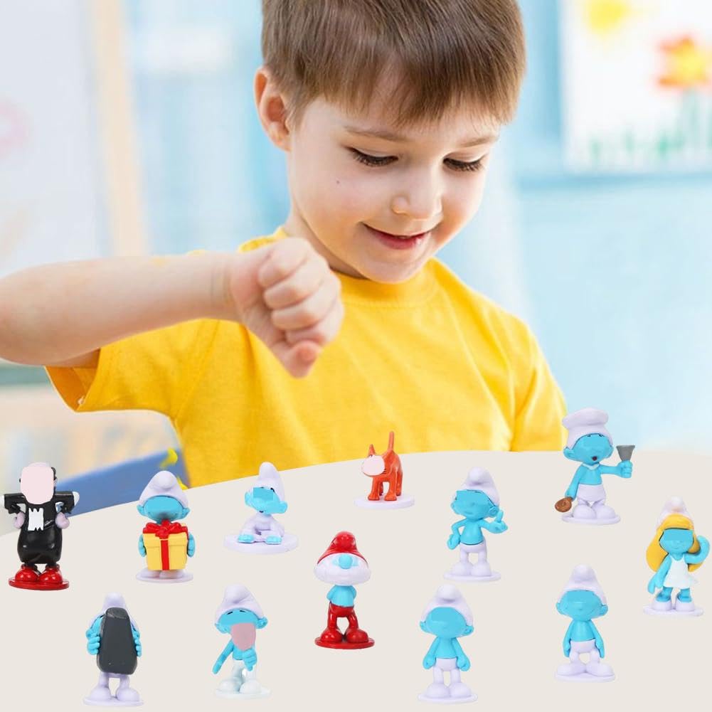 12 Stück Schlümpfe Figuren Als Tortendeko – 3-6 Cm Groß, Aus PVC, Für Kuchen & Party-Dekoration