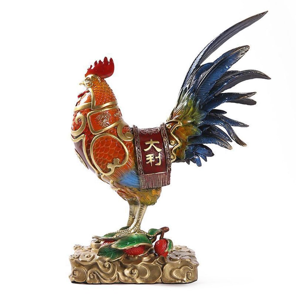 Feng Shui Mosiężna chińska maskotka koguta Ozdoba Mosiężna brązowa maskotka Feng Shui