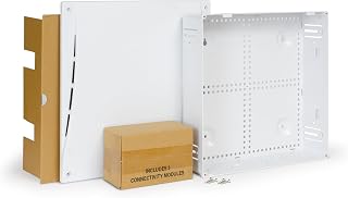 ICC 14" Structured Wiring Enclosure Box with CAT6 8-Port PoE++, RJ31X Phone & 1x6 Video Modules - UL Listed, TAA Compliant