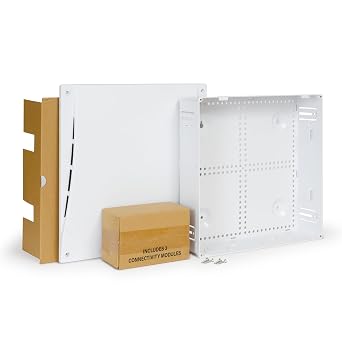 ICC 14-Inch Structured Wiring Enclosure Kit with Cover, White, 1-Pack