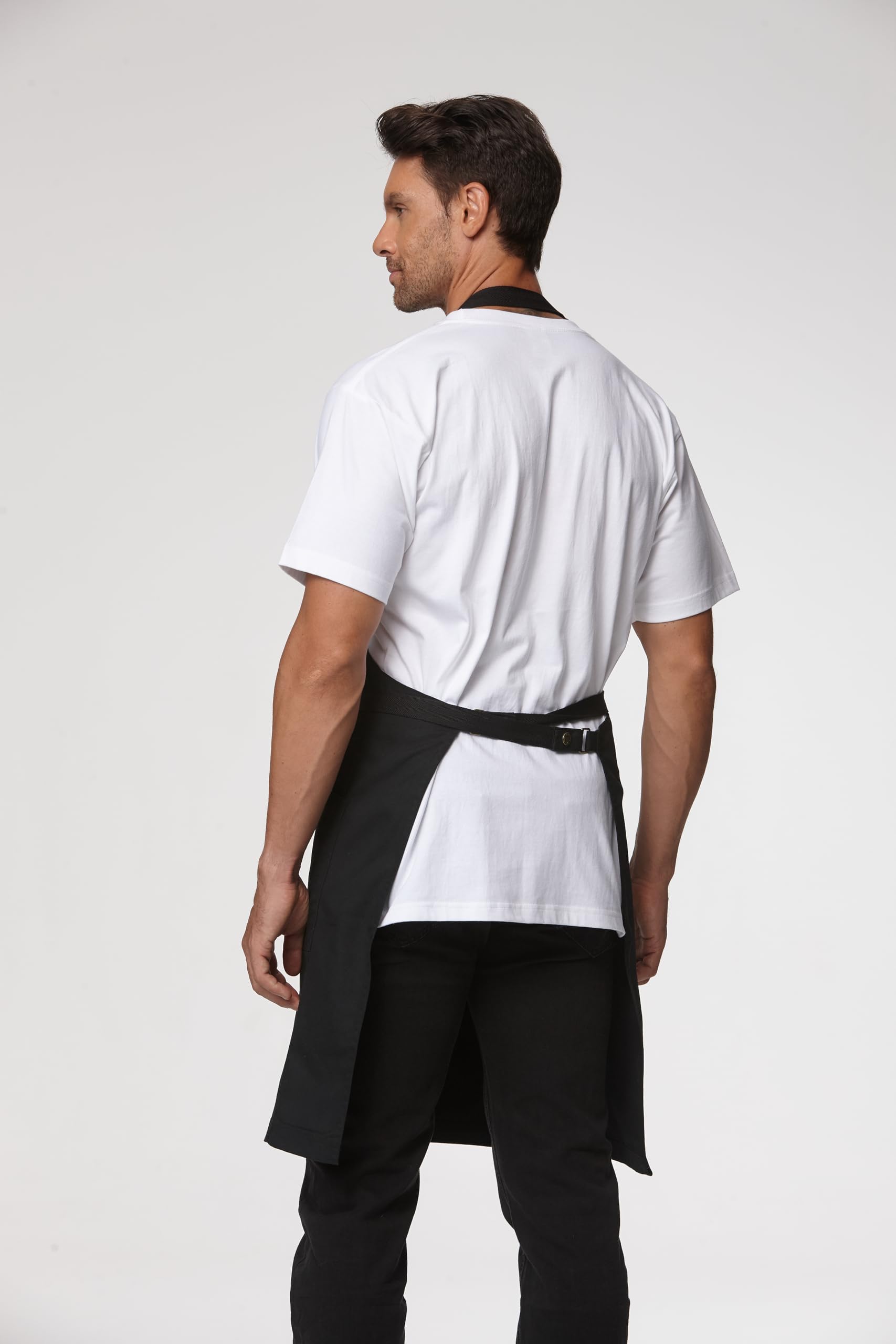 Delantal de cocina ajustable con bolsillos, duradero, impermeable, delantales profesionales para hombres y mujeres, 4251GB