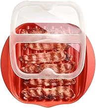 Easylife Microwave Bacon Cooker (6.8 x 27.5 x 24.5cm). Microwave Bacon Crisper with Lid, Microwave Bacon Tray for Crispy Bacon, Microwave Cooking Containers for Healthy Cooking - Fully Guaranteed