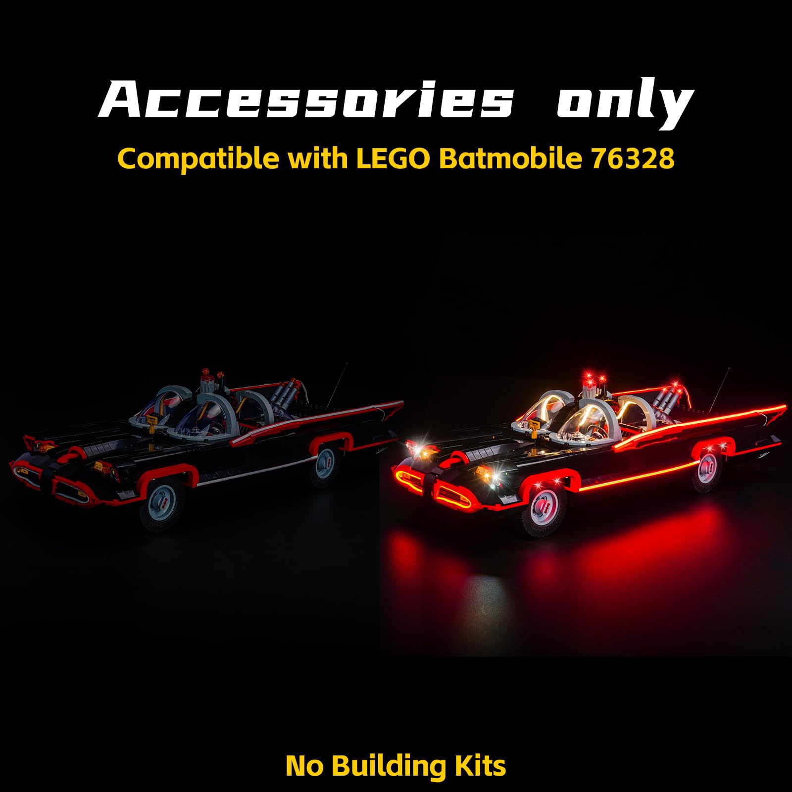 Remote Control Light Kit Compatible with Lego B'atman: The Classic TV Series Batmobile 76328 (No Model) - Image 2