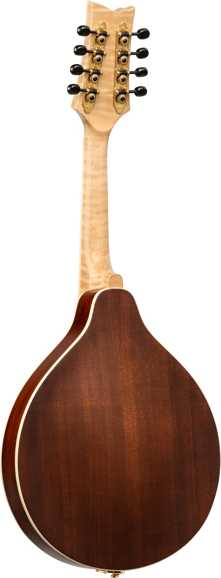 Ortega Mandoline im A-Stil, Oberseite aus massivem geflammtem Ahorn, mit Deluxe-Etui, transparentes violettes Verblassen (RMA200PF)