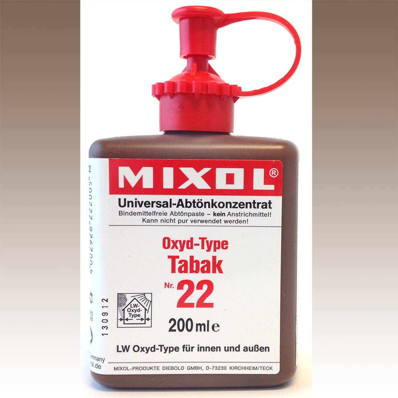 Mixol tabac oxyde 22 modifier la couleur d'une peinture sans grumeaux 200Ml