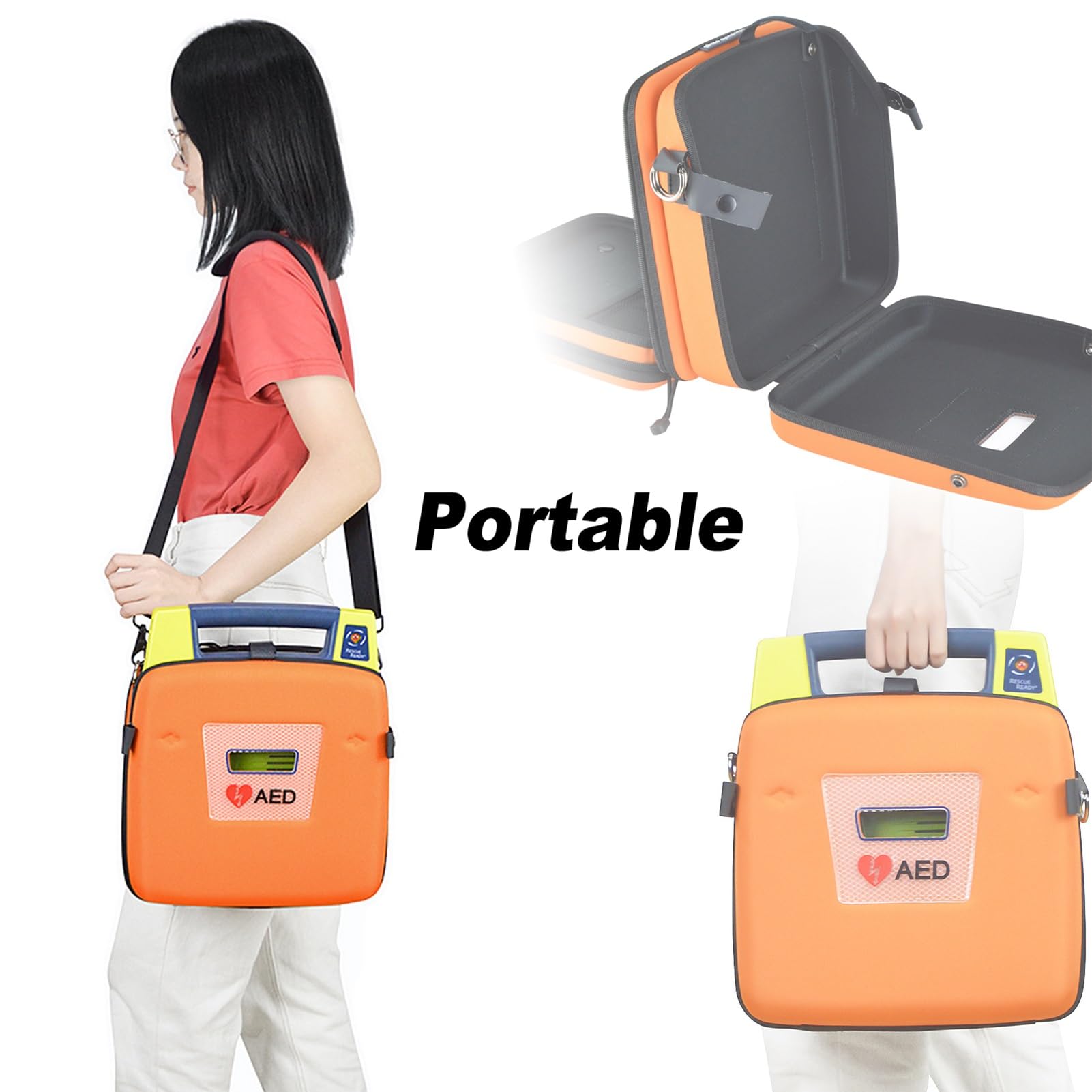 Sac de Rangement Portable for défibrillateur AED, Sac de Rangement d'urgence accrocheur avec Bretelles réglables, Conception à Deux Couches for la Maison, Le Bureau et Les lieux publics