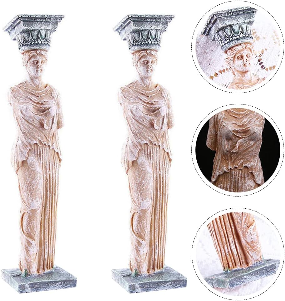 balacoo Statue Decor 2Pcs Goddess Aquarium Decorations Resin Goddess Statue Fish Tank Aquarium Landscape Decoration