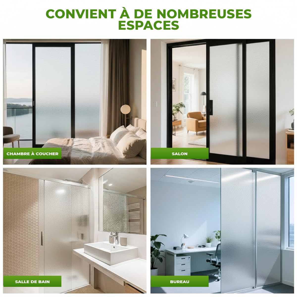 Ambiance Sticker Film Fenêtre Anti Regard Brise Vue, Uni, 45 cm x 4 m