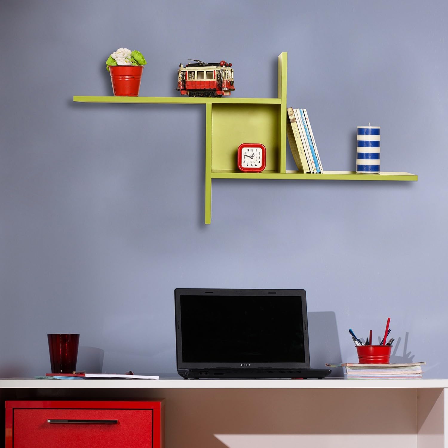 Hanah Home Wandregal 100 cm x 50 cm x 18 cm, melaminbeschichtete Platte 16 mm