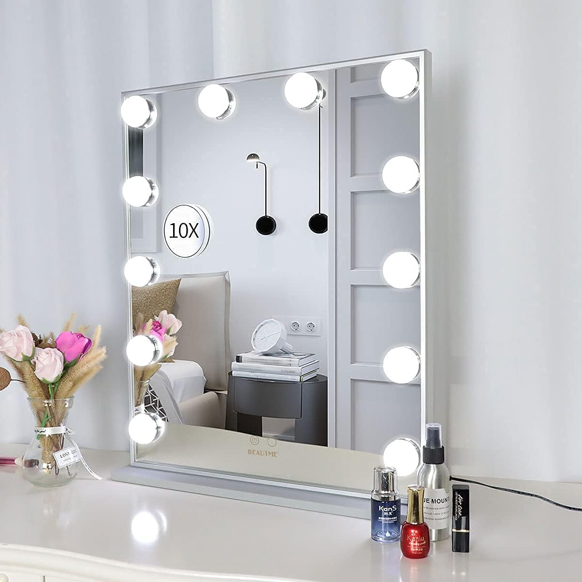 Super Cheap 🛒 WONSTART Vanity Mirror with Lights, Hollywood Lighted Makeup Mirror with 10X Magnification, Tabletop or Wall Mounted LED Mirror