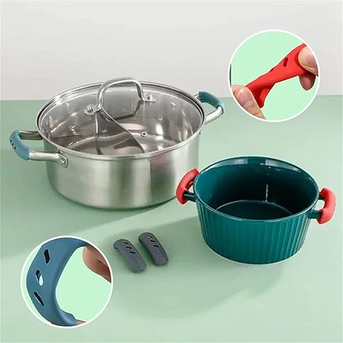 Miniatura 6 de IVBUT Cubierta de silicona antiquemaduras para mango de olla antiquemaduras cubierta de aislamiento de mango de silicona para cualquier sartén de