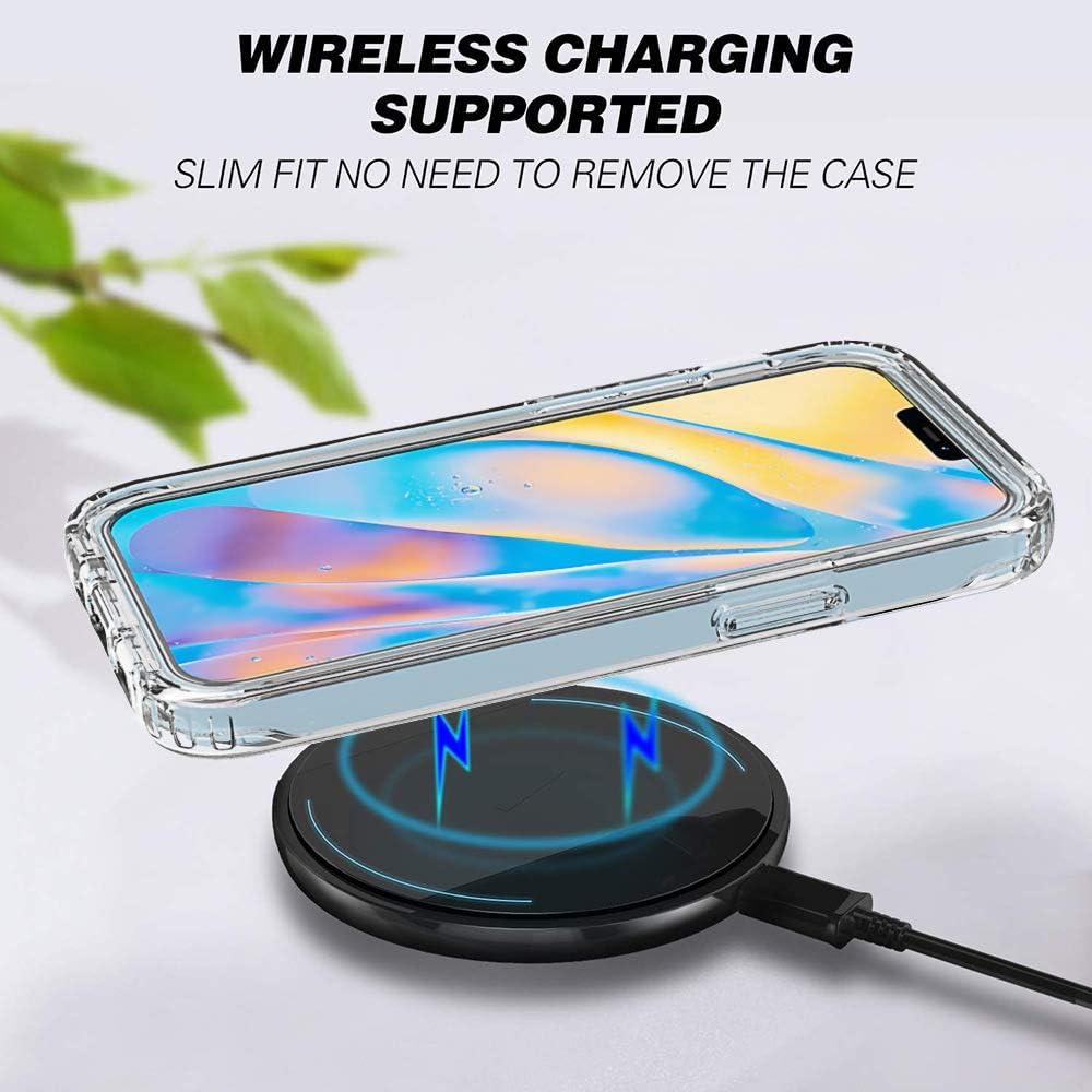 AKABEILA Case for iPhone 13&14 Clear Phone Case Cover 360° Full Body Protection Case Built-in Touch Sensitive Anti-Scratch Screen Protector TPU Soft Shockproof Bumper Slim Clear Case 6.1"