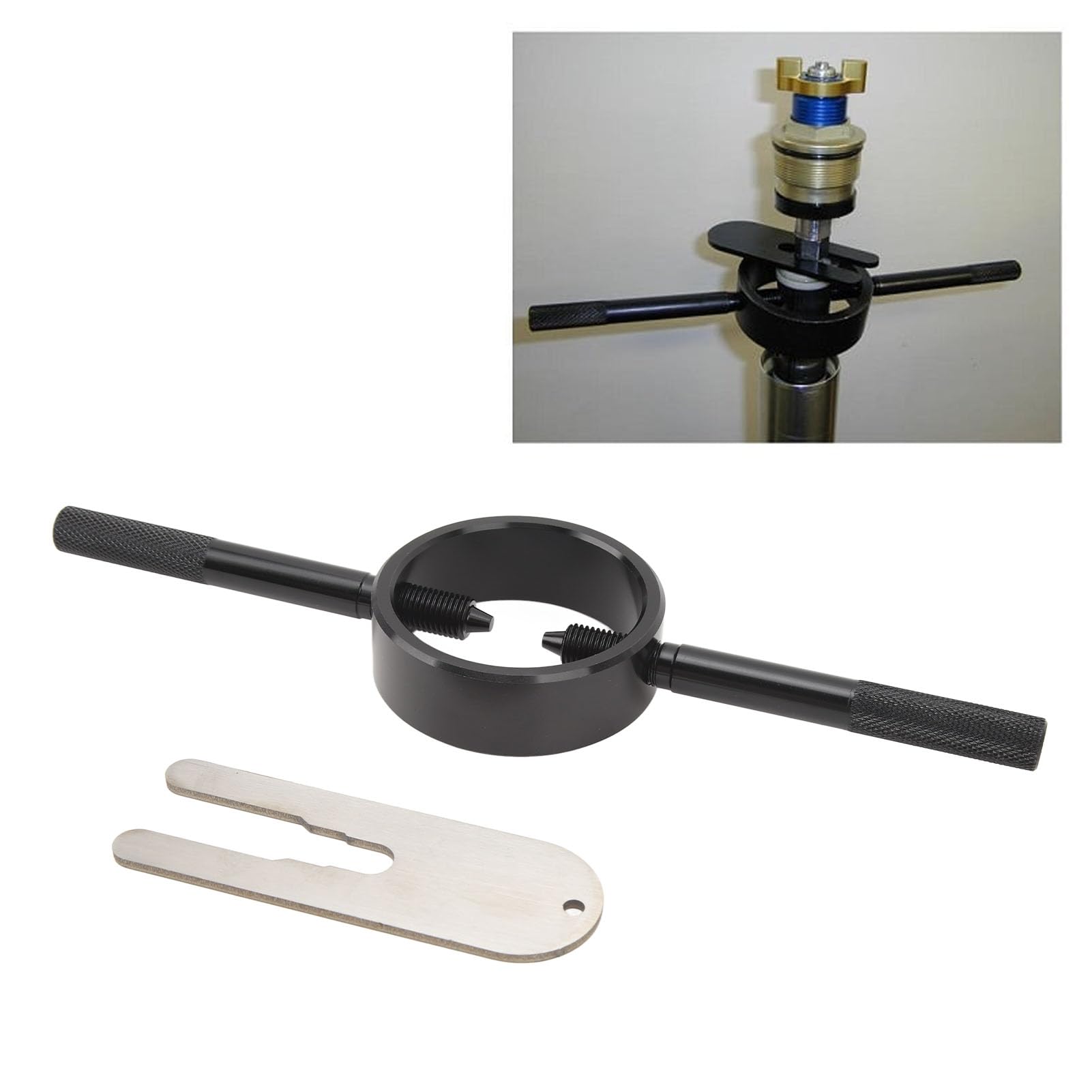 Bediffer Kit Compressore Molla Forcella Universale in Alluminio per Moto, Funzionamento Semplice per Forcelle Sreetbike Rovesciate,Utensili manuali