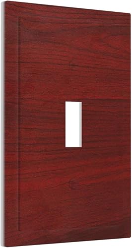 Prístine Farmhouse - Placa de interruptor de luz de 1 cuadrilla con impresión plana de madera color rojo y marrón para decoración de pared de una