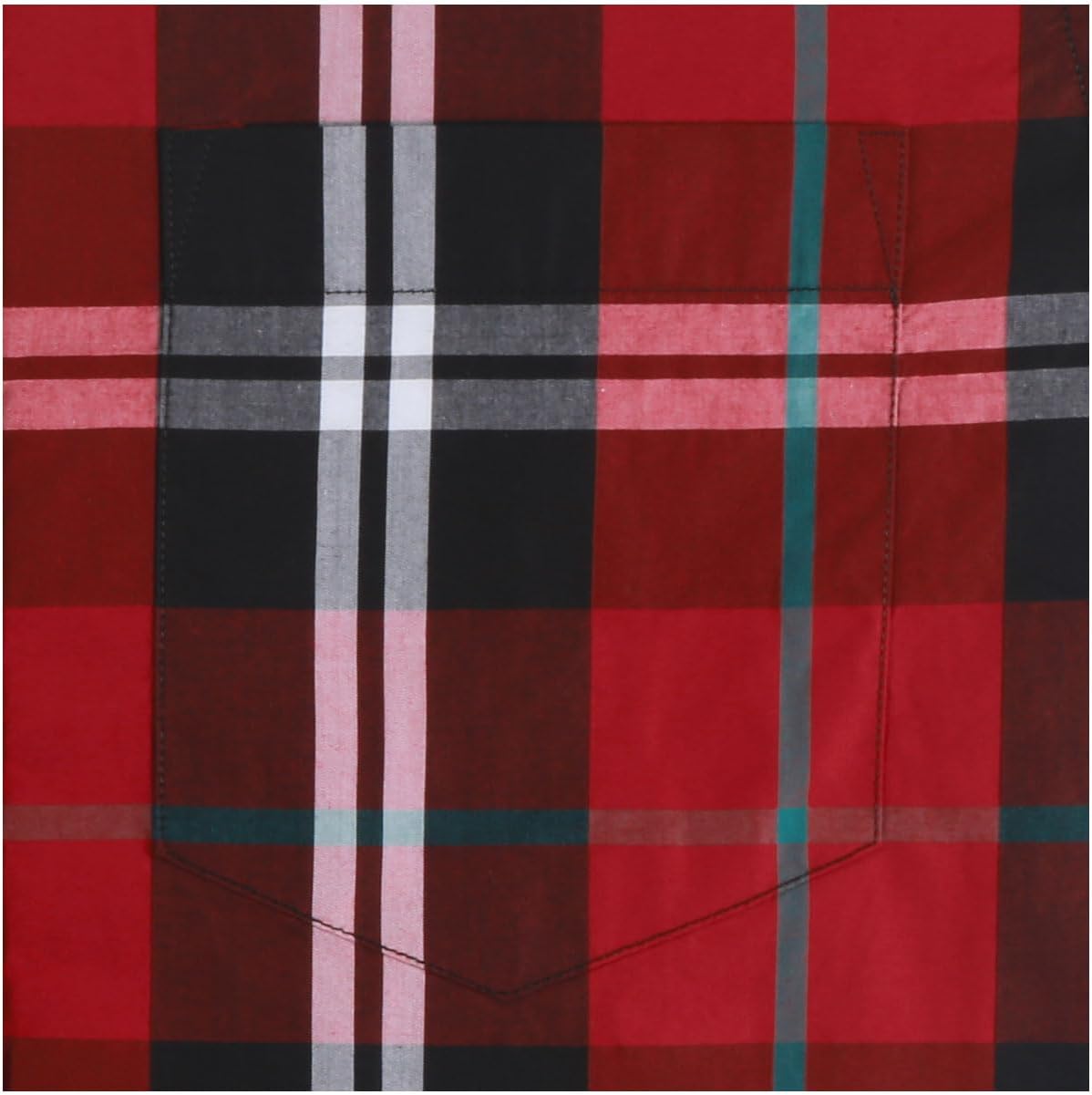 Men's Button Down Plaid Short Sleeve Work Casual Western Dress Shirt - Image 5