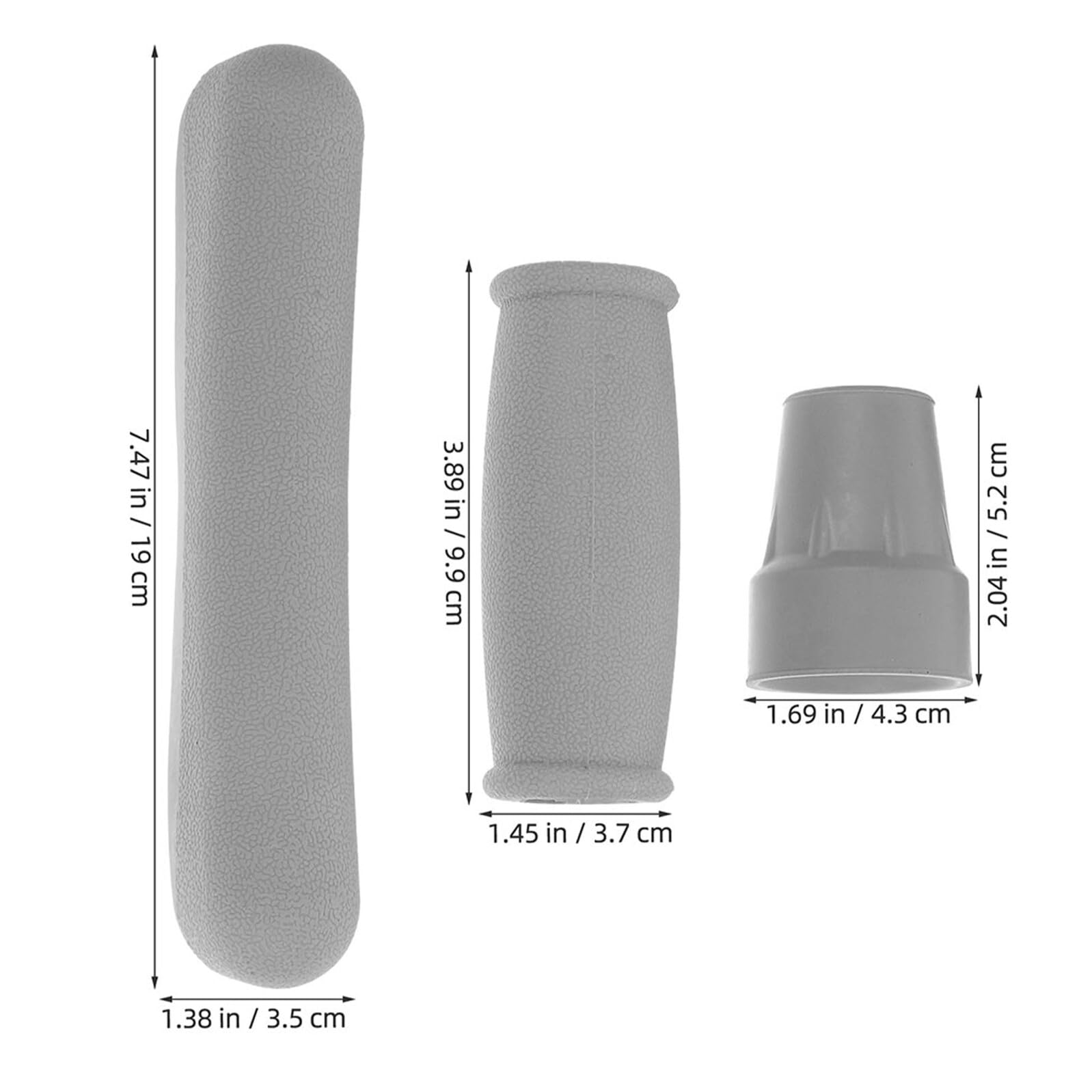 4 Juegos Accesorios para Muletas de Axila Almohadillas y Puntas de Goma Antideslizantes para Bastones Fundas Suaves para Mango y Tapas de Repuesto para Estabilidad y Confort de