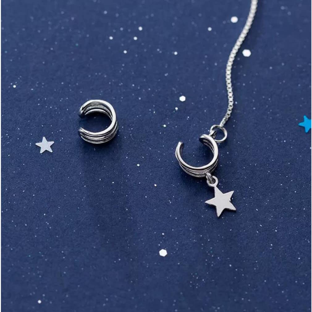 Orecchini a Clip a Catena Lunga a Forma Spessa per Gioielli da Donna con Orecchini Asimmetrici Regalo Senza Orecchie forate