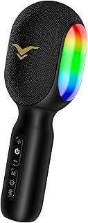 StageSound Karaoke Microphone Bluetooth, 5-in-1 Wireless Karaoke Microphones with Dynamic LED, Portable Karaoke Microphone with Speaker, Home KTV Karaoke Device for Children Home Party