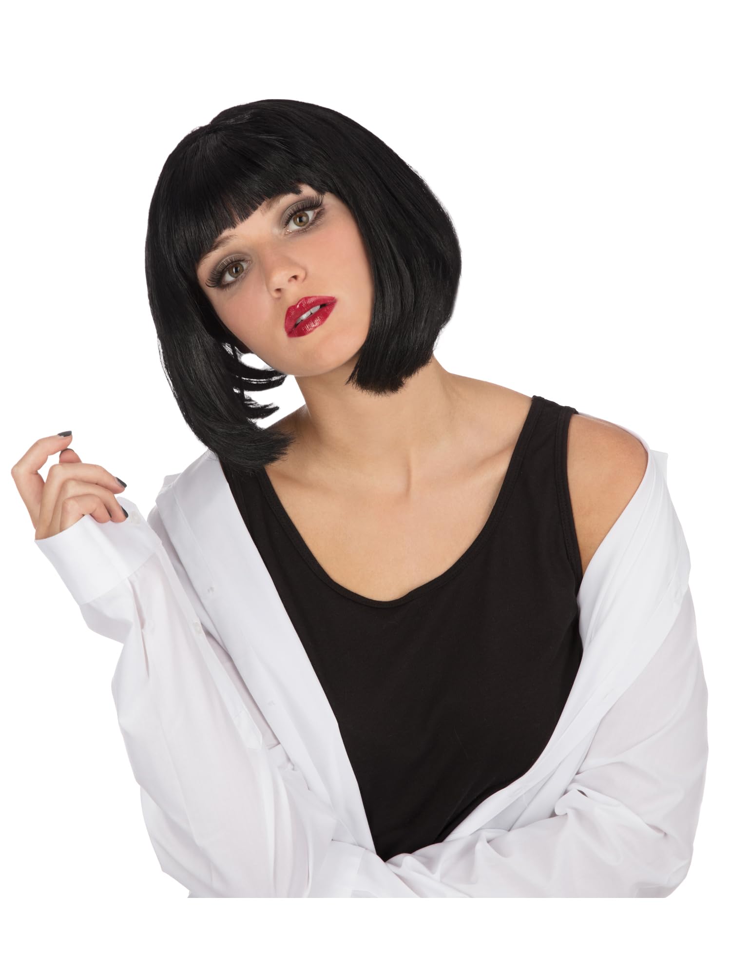 Bristol Novelty BW783 Mia Wig Black, One Size Halloween, World Book Day