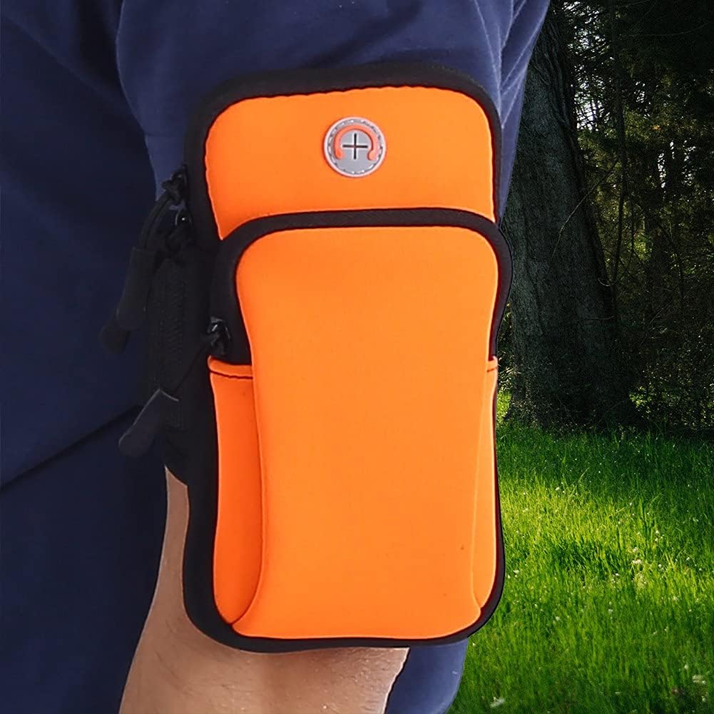 Phone Armband for Running, Outdoor Sport Running Jogging Exercise Gym Arm Wrist Pouch Armband Phone Cases Bag (Orange)