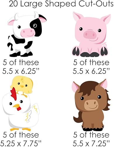 Miniatura 6 de Big Dot of Happiness Animales de granja, decoración de bricolaje para baby shower o fiesta de cumpleaños, guirnalda de pinzas para la ropa, 44 piezas