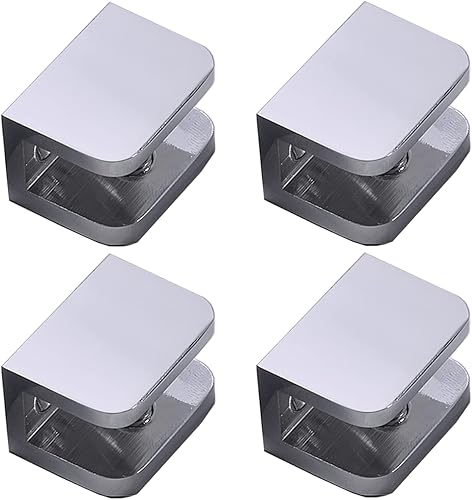 Soportes de estante de vidrio flotante de 0.394 a 0.472 pulgadas, montaje en pared, panel fijo de latón, sin taladrar sobre vidrio, abrazadera de