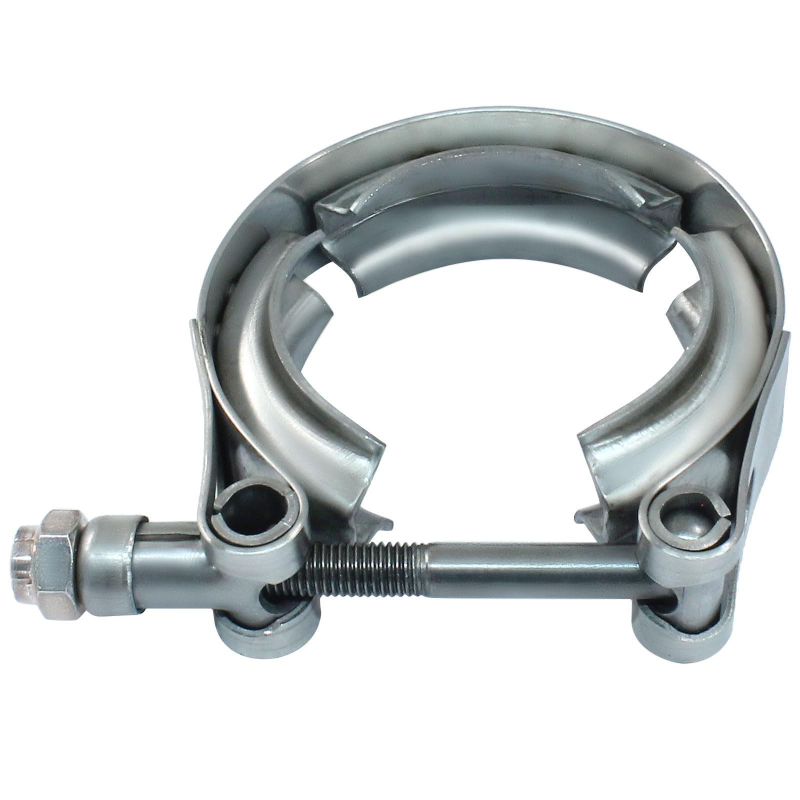 Zorveiio 1.5 Inch Stainless Steel 304 V-Band Clamp, Quick Release Clamp Universal Flange Kit, Racing Exhaust Down Pipes for Ford Pickup Trucks