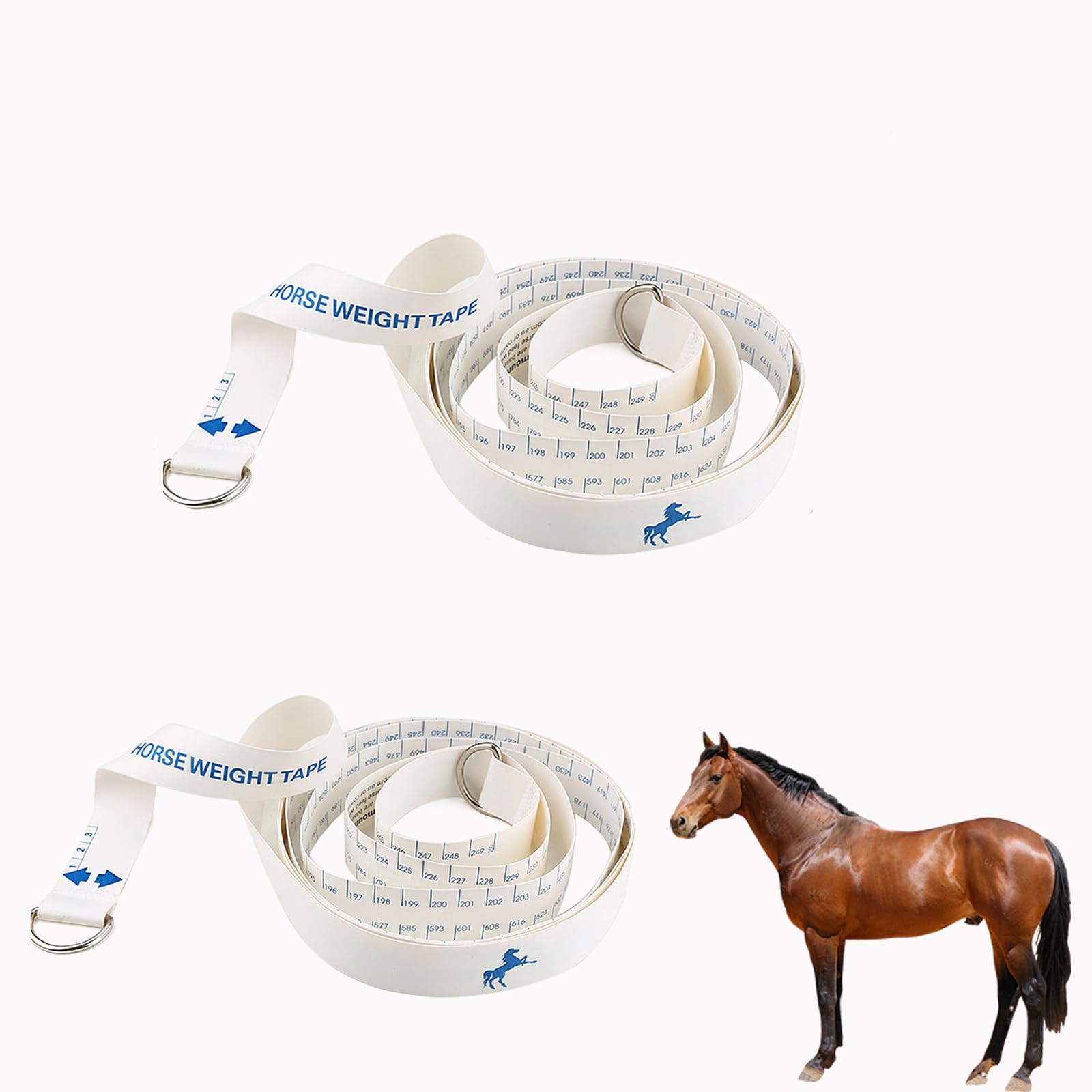 2 Pcs Horse Weight Tape, Portable Horse Measuring Stick for Height and Weight Double Scale Horses Waist Measuring Tape