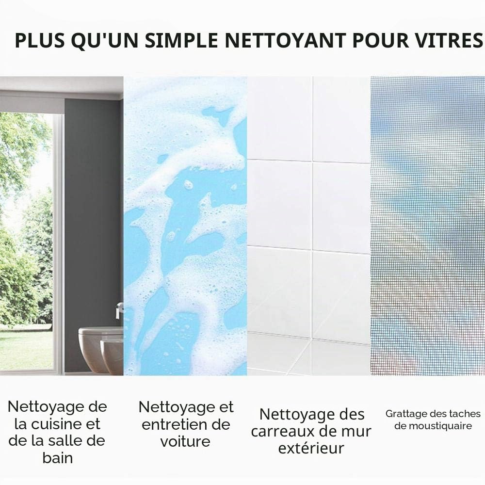 Lave Vitre Telescopique,3 en 1 Nettoyeur Vapeur Vitre avec Raclette Extensible,Nettoyage Vitre Large de Fenêtre Intérieur ou Extérieur,Véranda,Voiture,Camion