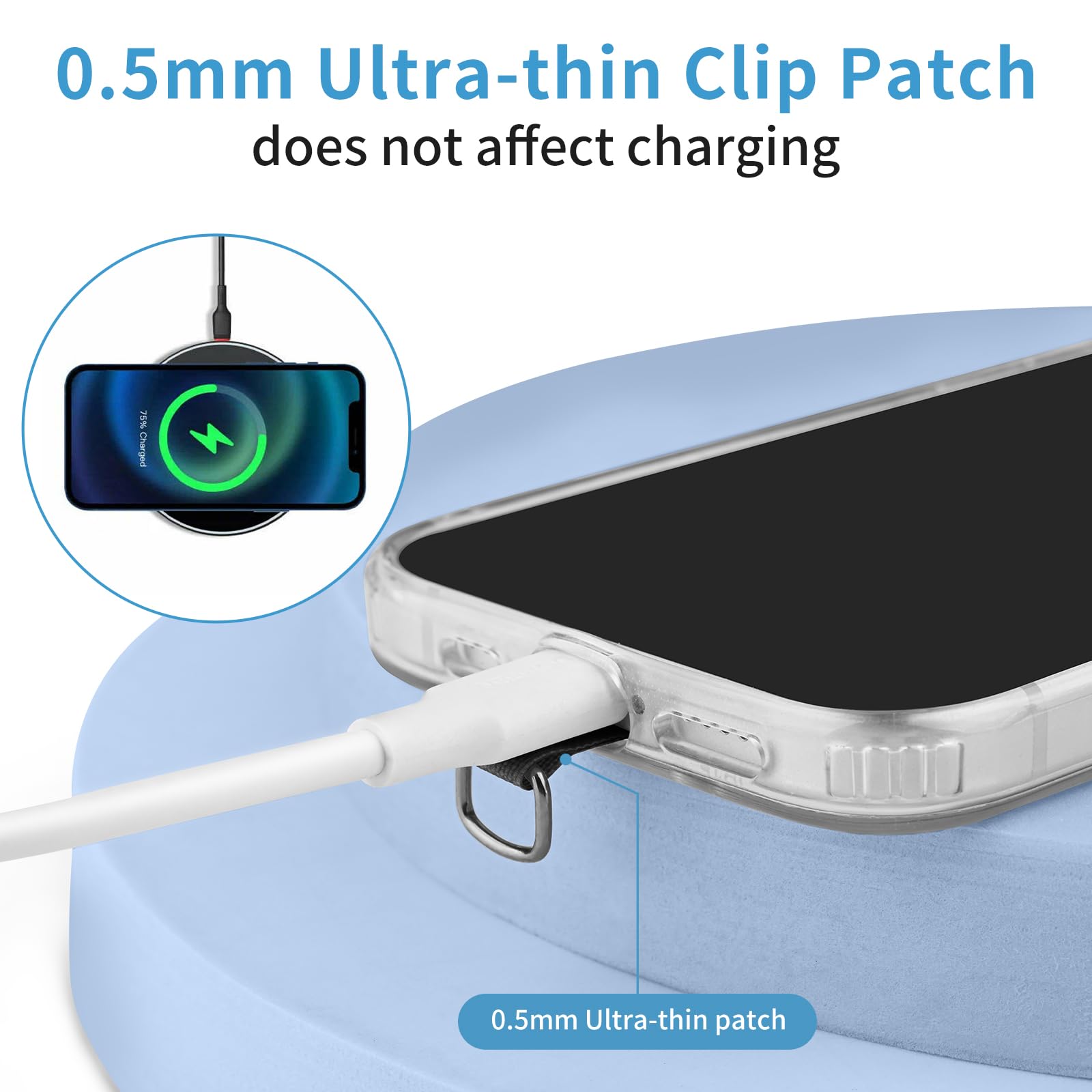 AK 4 Stück Handykette Universalpads, Aushärtung Tuch Telefon Lanyard Patch, Ultradünn Langlebig, Universeller Handyketten Patch, für Allen Gängigen Handyhüllen