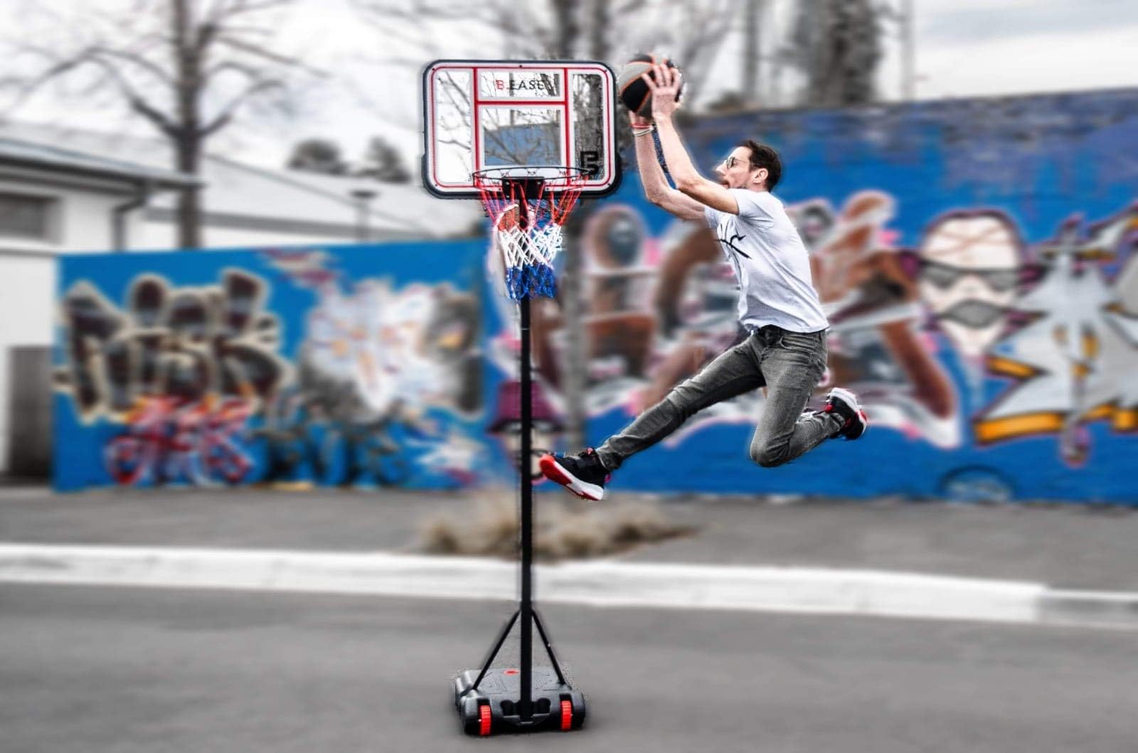 POWERSHOT B-EASE Transportable basketball hoop with basketball included!