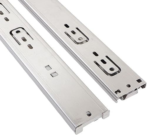 Miniatura 7 de Deslizadores de cajones de acero inoxidable de 22 pulgadas, amortiguación hidráulica para un cierre suave, alta capacidad de carga, clip extraíble,