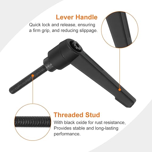 Miniatura 130 de uxcell 2 perillas ajustables M8 x 3.150 in, mango de rosca macho, botón de trinquete de liberación rápida, perno giratorio para maquinaria de torno