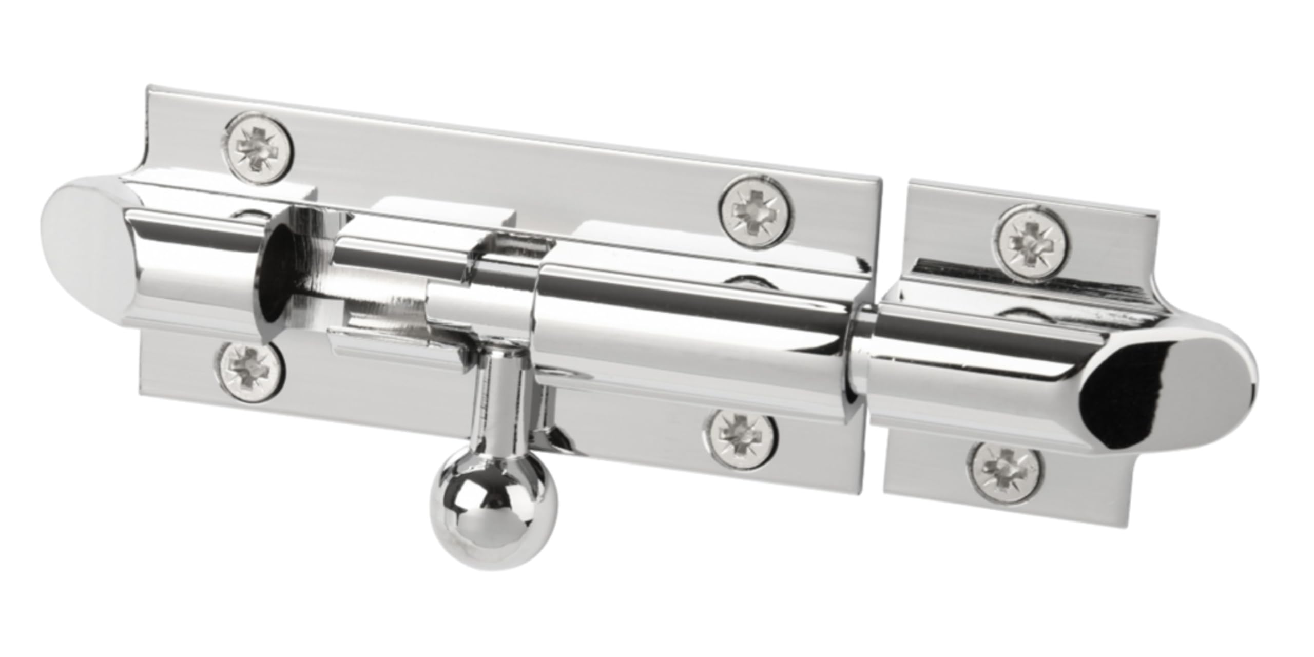 HANDLEZONE® Bell Shaped Premium Sliding Door Bolt, Sturdy Lock Barrel Bolt Perfect for Securing Internal Doors in Bedrooms, Bathrooms, Cupboards - 75x32mm - Polished Chrome