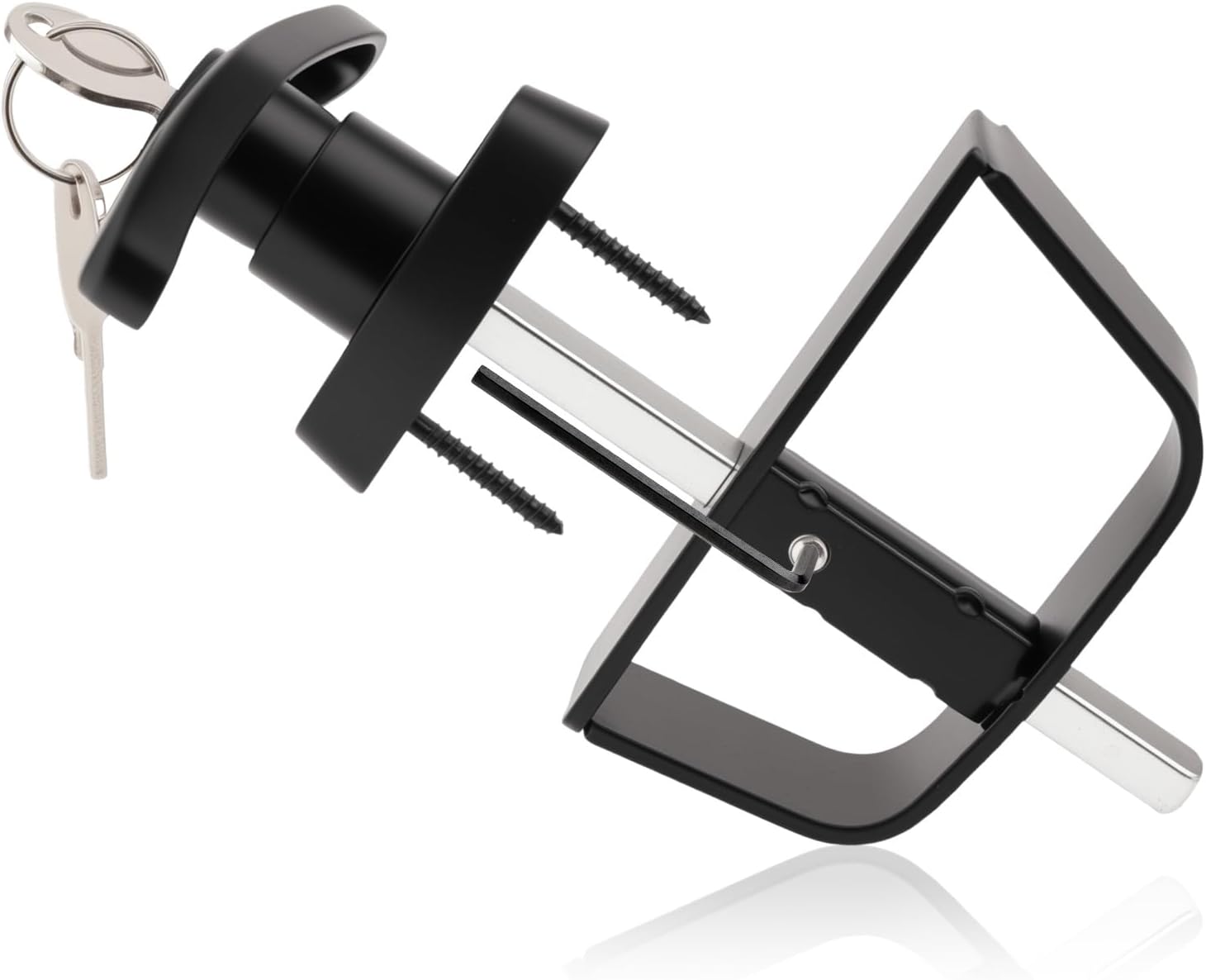 4½" Shed Door Latch, Barn Door Latch, T-Handle Lock Kit with 2Keys, Stem Storage Barn Shed DoorHardware Lock Set for Playhouses, Storage Barn, Chicken Coops, Camper, Carbon Steel