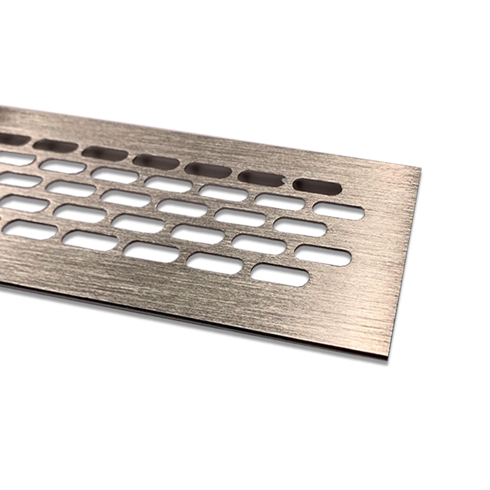 Lüftungsgitter Aluminium | 80mm x 480mm | Farbe: Edelstahl - gebürstet | Lüftungs Gitter Alu | Stegblech | Belüftungsgitter | Heizungsgitter | Belüftungsgitter/Lüftung