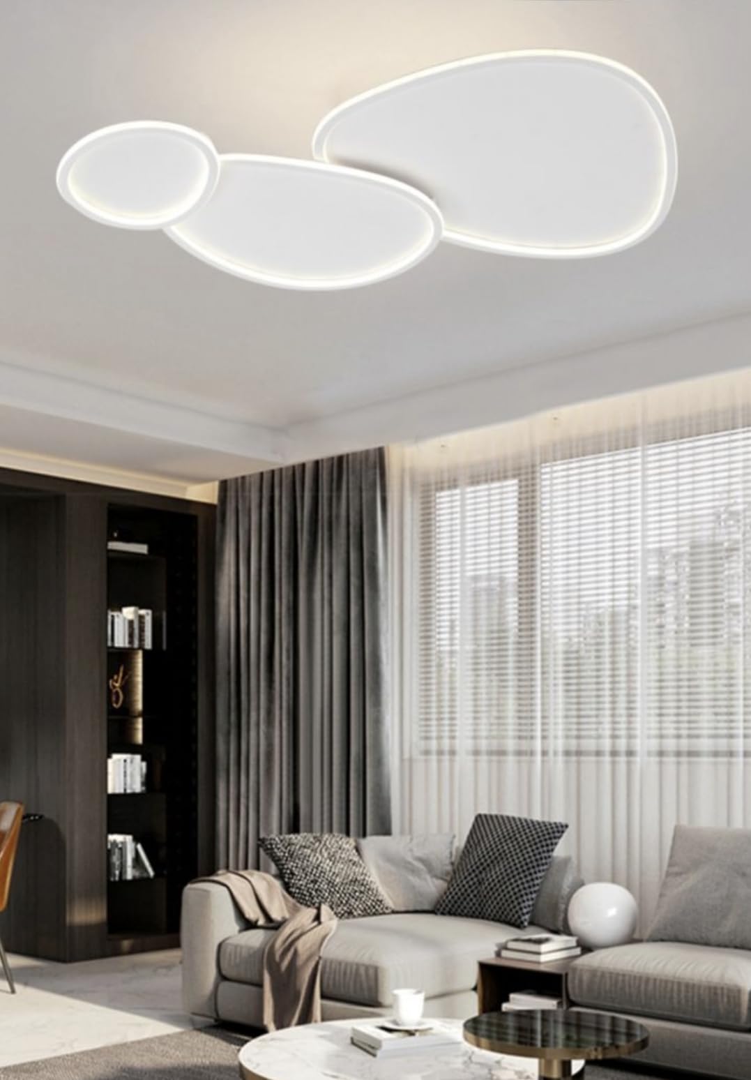 Plafoniera a led moderna a soffitto con telecomando e app per selezionare colore della luce e luminosità lampada adatta per camera da letto salone soggiorno cucina locali 100W PN-23