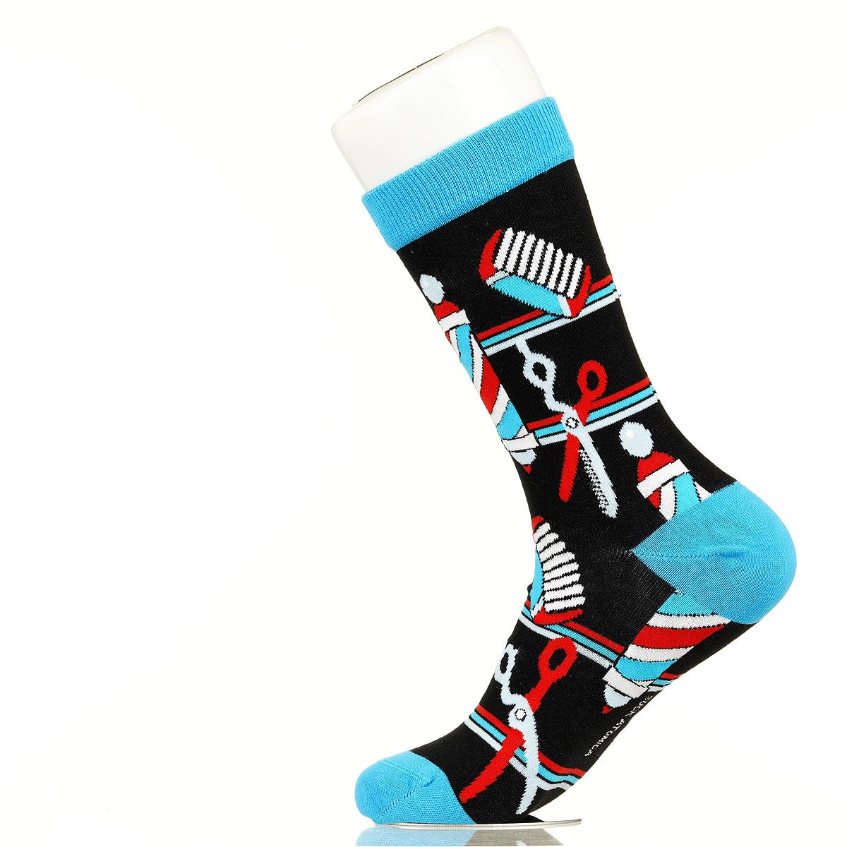 Sock Atomica Unisex Barber Fancy Colorful Cotton Comfy Novelty Funny Dress Socks Professions Patterned, Large