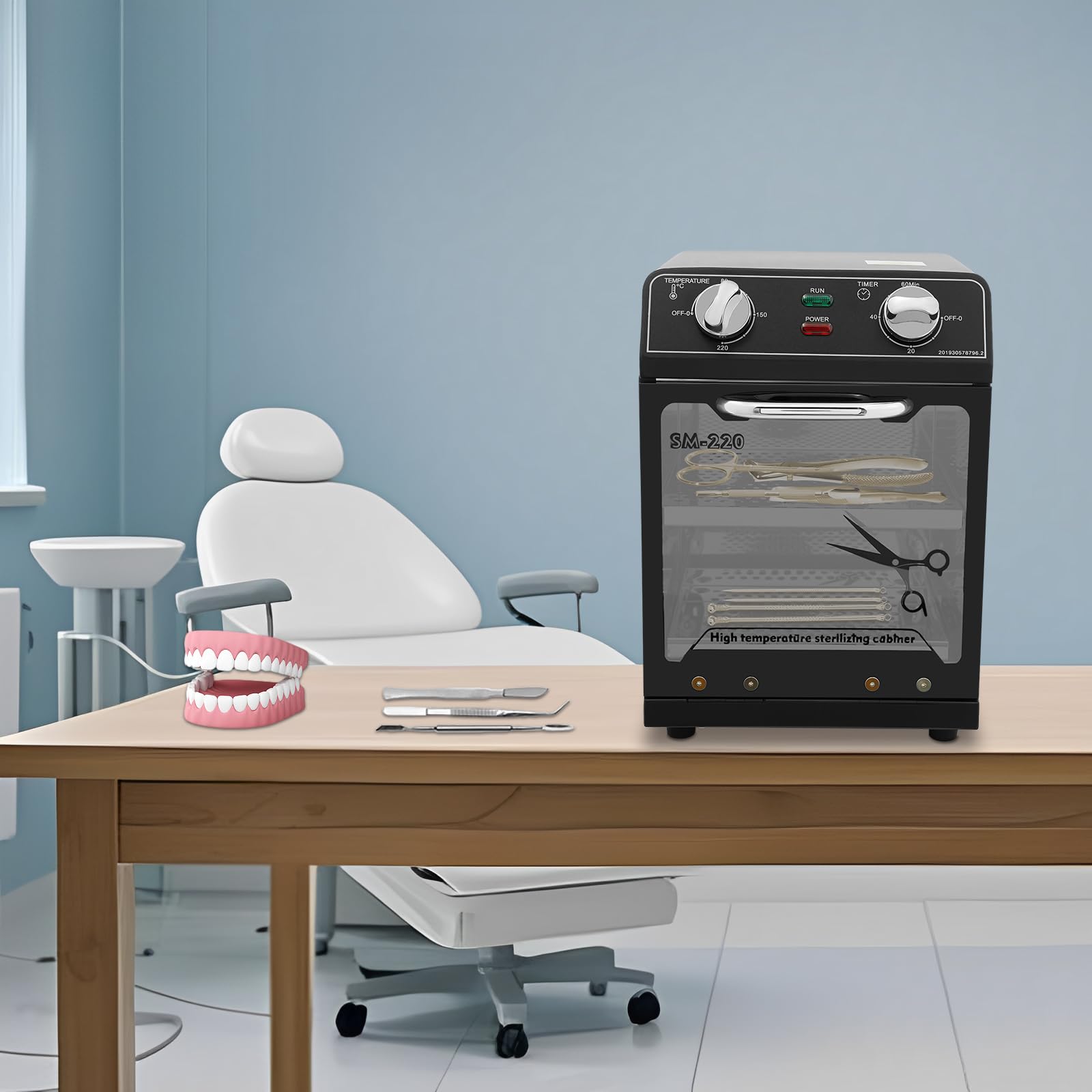 Sterylizator wysokotemperaturowy, autoklaw, sterylizator z inteligentną funkcją sterylizator gorącego powietrza, maks. 220°C, do salonu fryzjerskiego, spa, studia paznokci, sterylizatora narzędzi