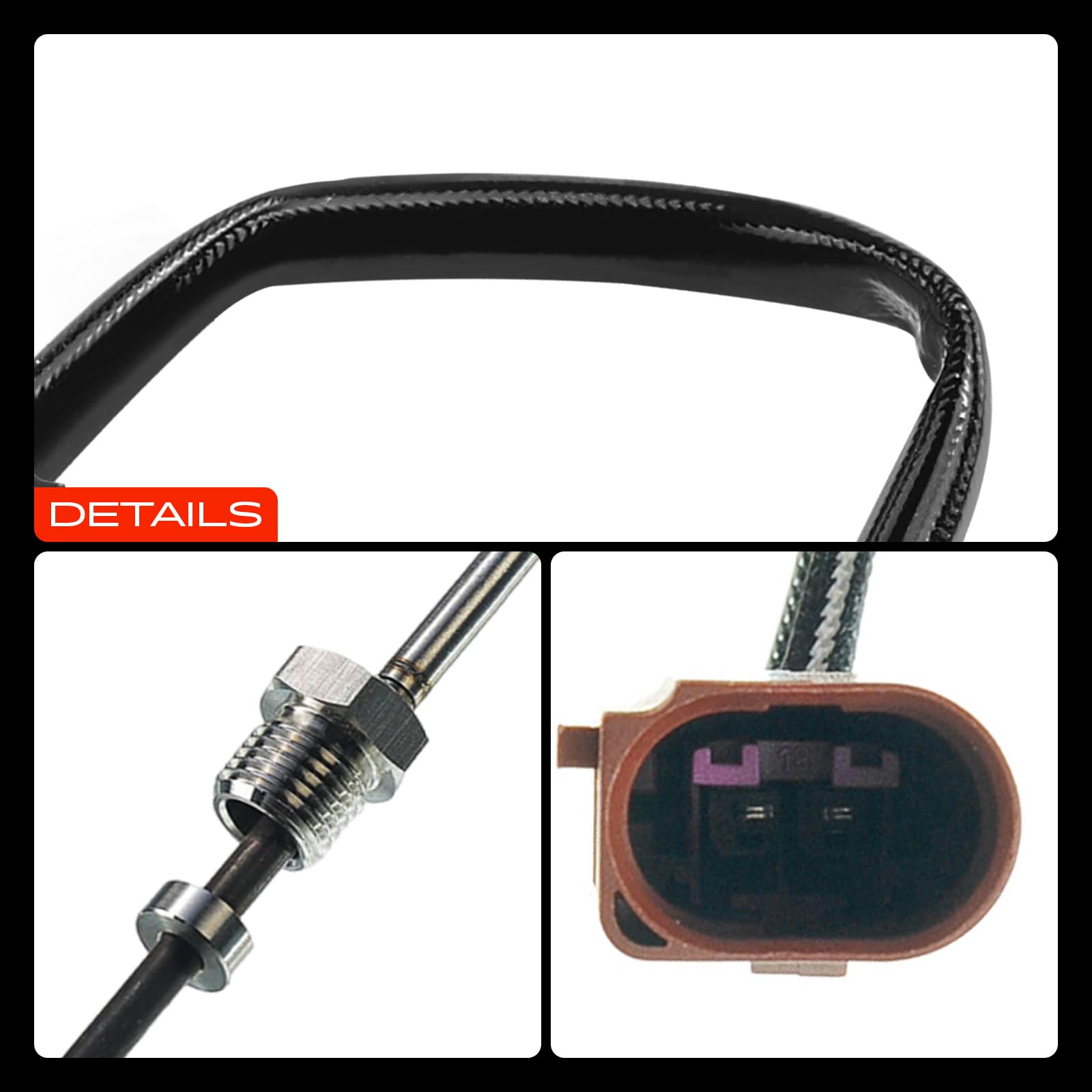 Frankberg Capteur de température des gaz d'échappement diesel 70906088AD | Compatible avec: ,T.r.a.n.s.p.o.r.t.e.r V Fourgon 7EA 7EH 7HA 7HH , 7HF 7HM