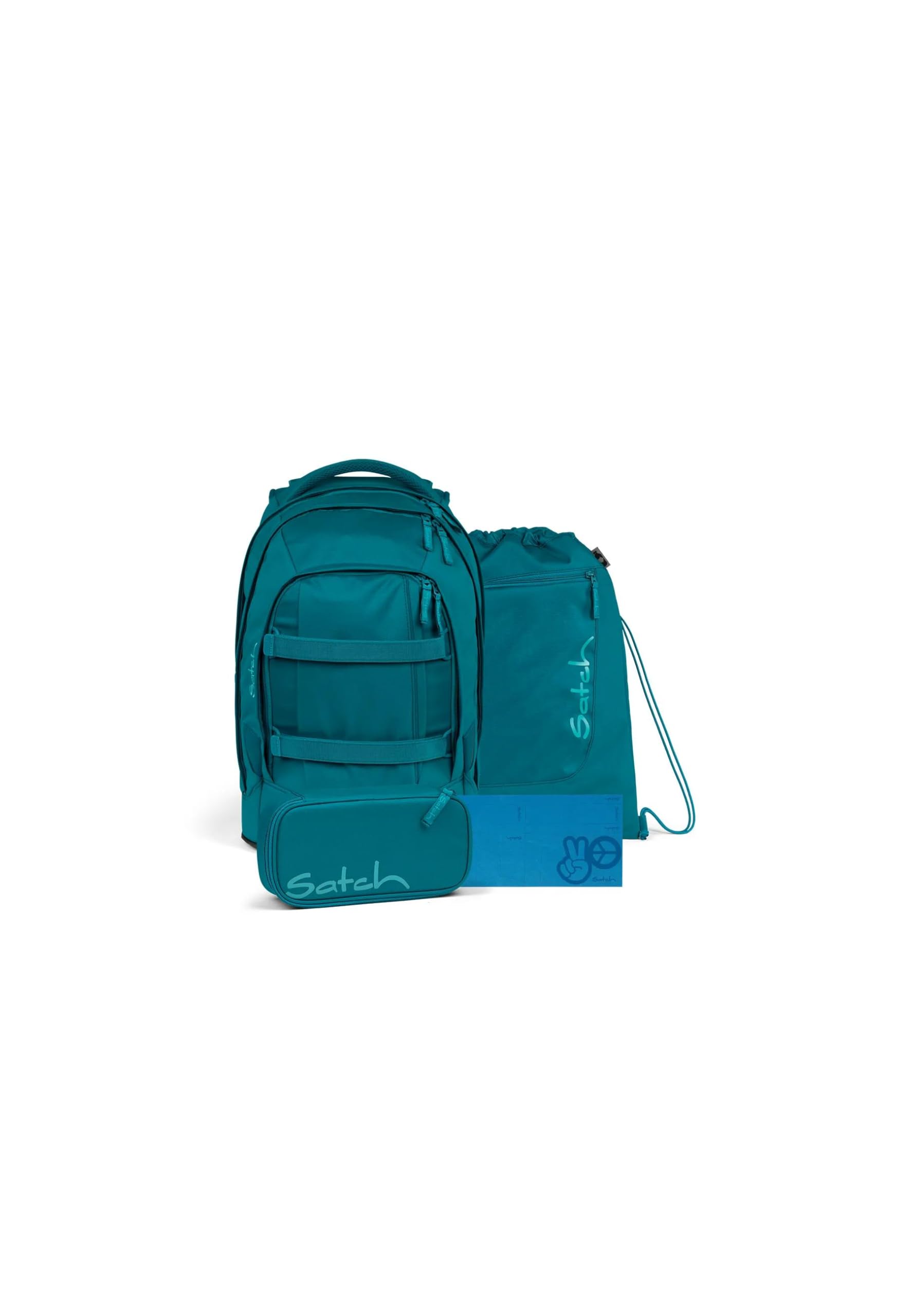 Satch Pack Bundle Schulrucksack-Set ab 5. Klasse ergonomisch 4-teilig 30L Stauraum standfest Organisationstalent Deep Petrol - Petrol