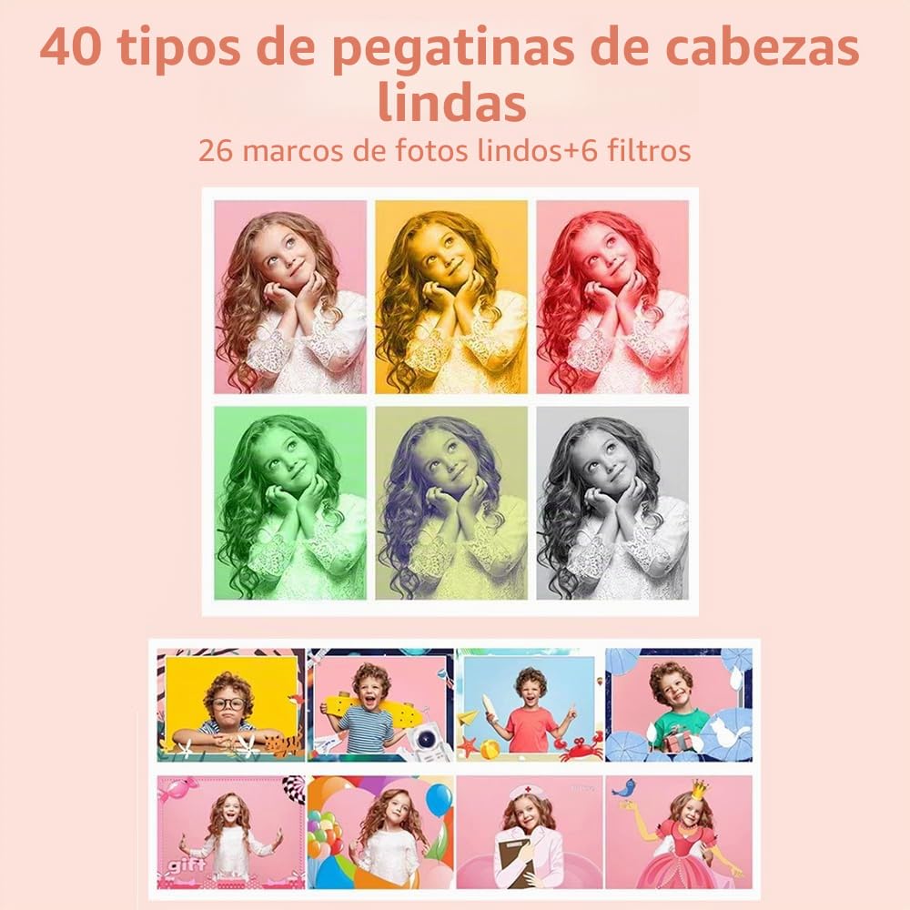 Andoer Cámara de Fotos, 1080P 48MP Cámara Digital Compacta Recargable 2.8 Pulgadas Camara de Fotos Digital con Zoom 8X Camara Digitales Compacta para Principiantes, Niño, Adulto(Rosa)